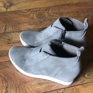 Wedge faux suede sneakers